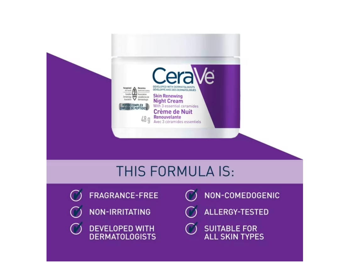 Anti-Aging Night Cream With Hyaluronic Acid and 3 Ceramides & Niacinamide, Fragrance Free, Anti-Aging Night Cream