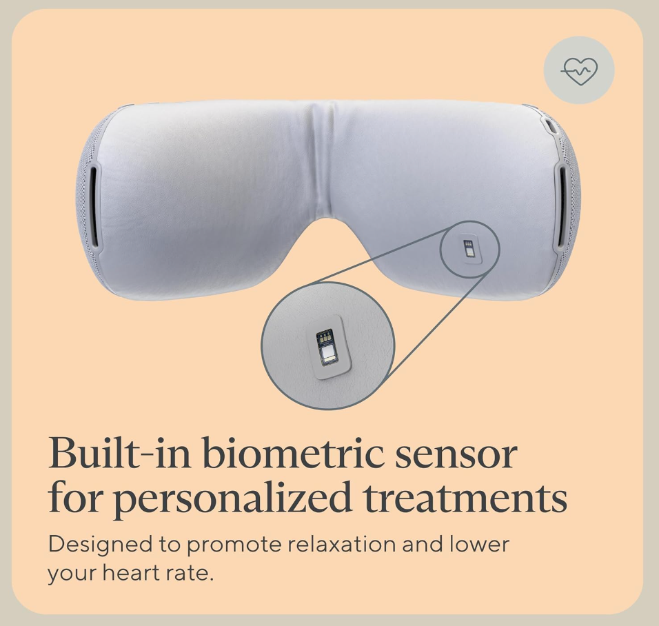 Therabody SmartGoggles Biometric Heated Eye Mask & Facial Massager - Sleep Mask for Stress Relief, Anxiety Relief, Tension Headache Relief & Sleep