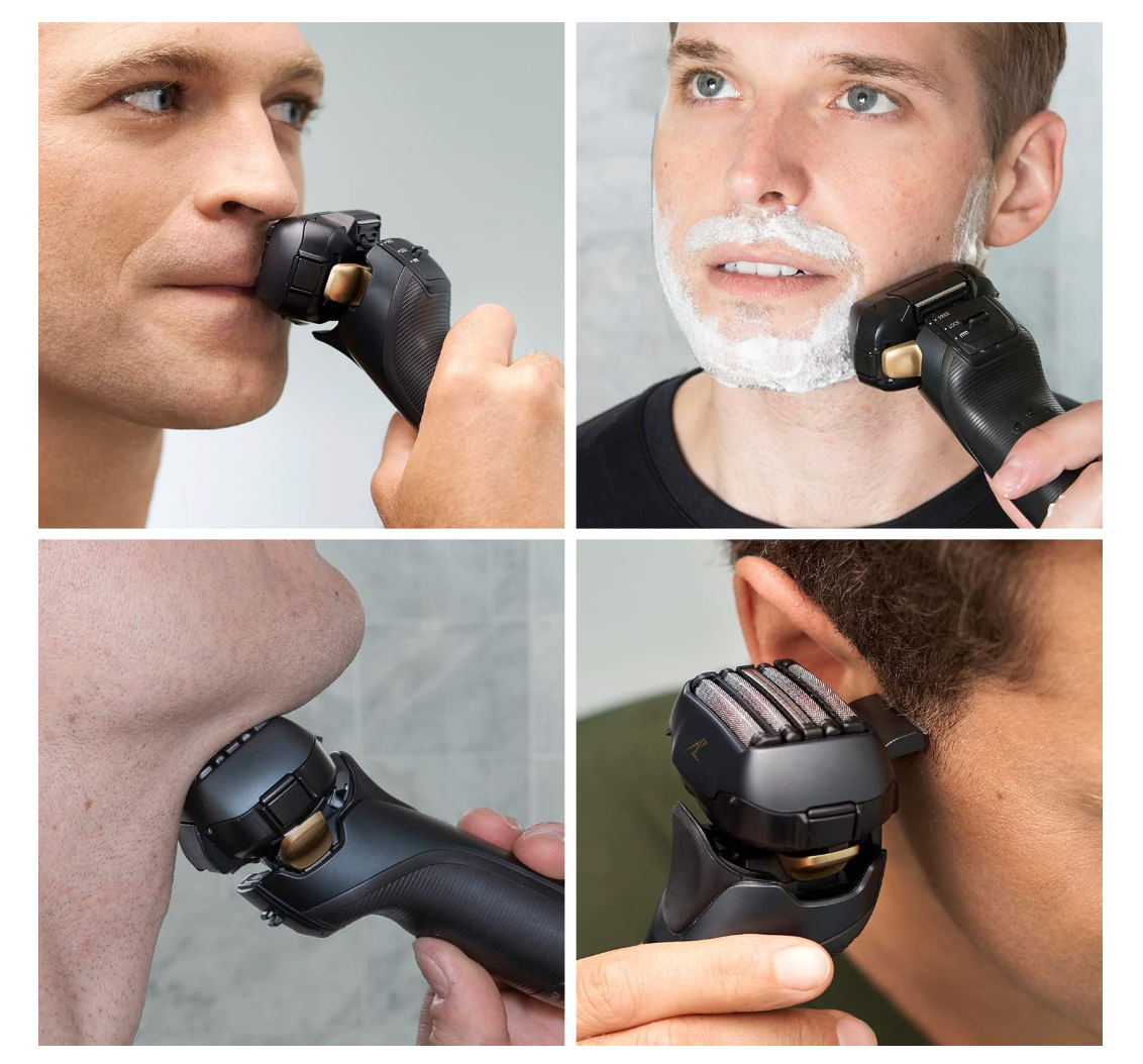 Panasonic Arc5 wet/Dry Electric Shaver & Trimmer for Men, 16-D Flexible Pivoting Head & Auto Cleaning & Charging System, ES-LV97-K, Black