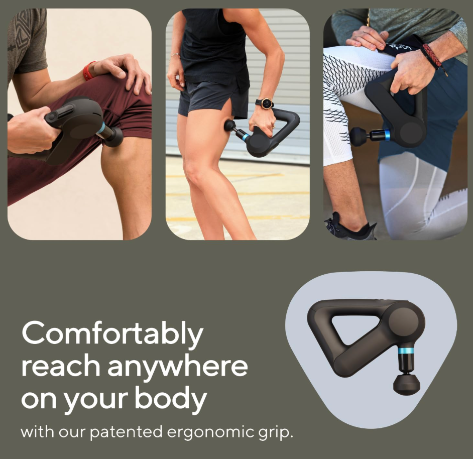 Theragun Elite Ultra-Quiet Handheld Deep Tissue Massage Gun - Bluetooth Enabled Percussion & Personal Massager for Pain Relief in Neck, Back, Leg, Hand, Shoulder and Foot (Black - 5th Gen)