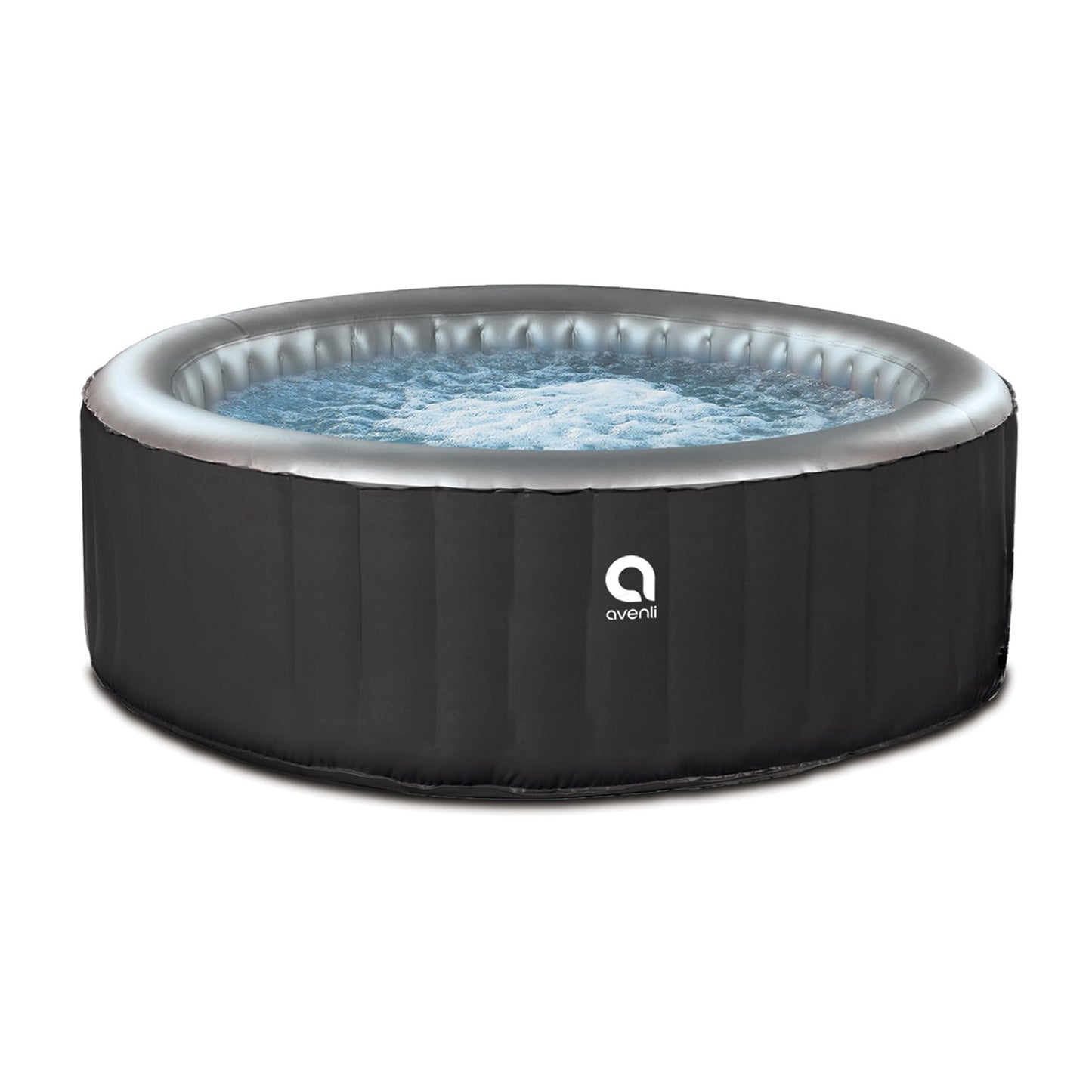JLeisure Avenli 686 Liter 49" 3 Person Inflatable Round Hot Tub Spa, Black