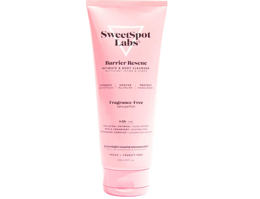 SweetSpot Labs pH Balanced + Barrier Rescue Body Wash for Women, for Dry Itchy Skin, Unscented, 8 oz