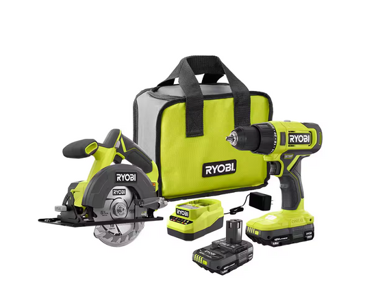 ONE+ 18V Cordless 2-Tool Combo Kit with Drill/Driver, Circular Saw, (2) 1.5 Ah Batteries, and Charger