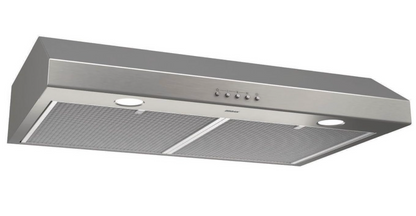 Broan-NuTone BCSQ130SS Three-Speed Glacier Under-Cabinet Range Hood with LED Lights ADA Capable, 1.5 Sones, 375 Max Blower CFM, 30-Inch, Stainless Steel
