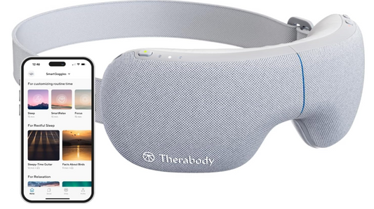 Therabody SmartGoggles Biometric Heated Eye Mask & Facial Massager - Sleep Mask for Stress Relief, Anxiety Relief, Tension Headache Relief & Sleep
