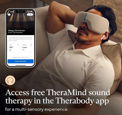 Therabody SmartGoggles Biometric Heated Eye Mask & Facial Massager - Sleep Mask for Stress Relief, Anxiety Relief, Tension Headache Relief & Sleep