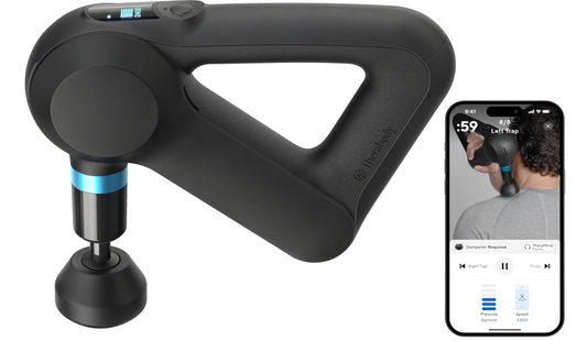 Theragun Elite Ultra-Quiet Handheld Deep Tissue Massage Gun - Bluetooth Enabled Percussion & Personal Massager for Pain Relief in Neck, Back, Leg, Hand, Shoulder and Foot (Black - 5th Gen)