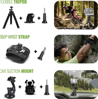 GoPro HERO12 (Hero 12) Black - with 50 Piece Accessory Kit and 2 Extra Batteries + 64GB Card - Waterproof Action Camera - 5.3K HDR, 27MP Photos, 1/1.9" Sensor, Live Streaming, Webcam, Stabilization