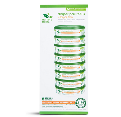 Nursery Fresh Refill for Diaper Genie and Munchkin Diaper Pails, 2,176 Count, 8 Pack
