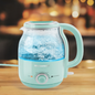 Elite Gourmet EKT1220M Electric BPA-Free Glass Kettle, Temperature Dial, Keep Warm Function, Cordless 360° Base, Blue LED Interior, Auto Shut-Off Function – Quick Boil, Mint, 1.2L
